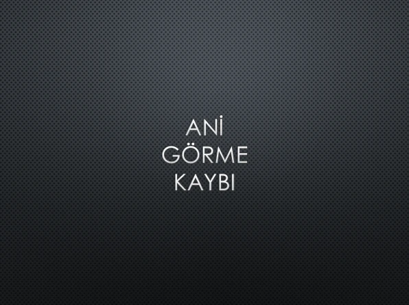 ANİ GÖRME KAYBI